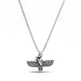 Faravahar Pendant Necklace – 60cm Box Chain Zoroastrian Symbol Jewelry