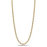 18K Gold Filled & Silver Rope Chain Necklace (3mm x 50cm) – Twisted Link Luxury Necklace