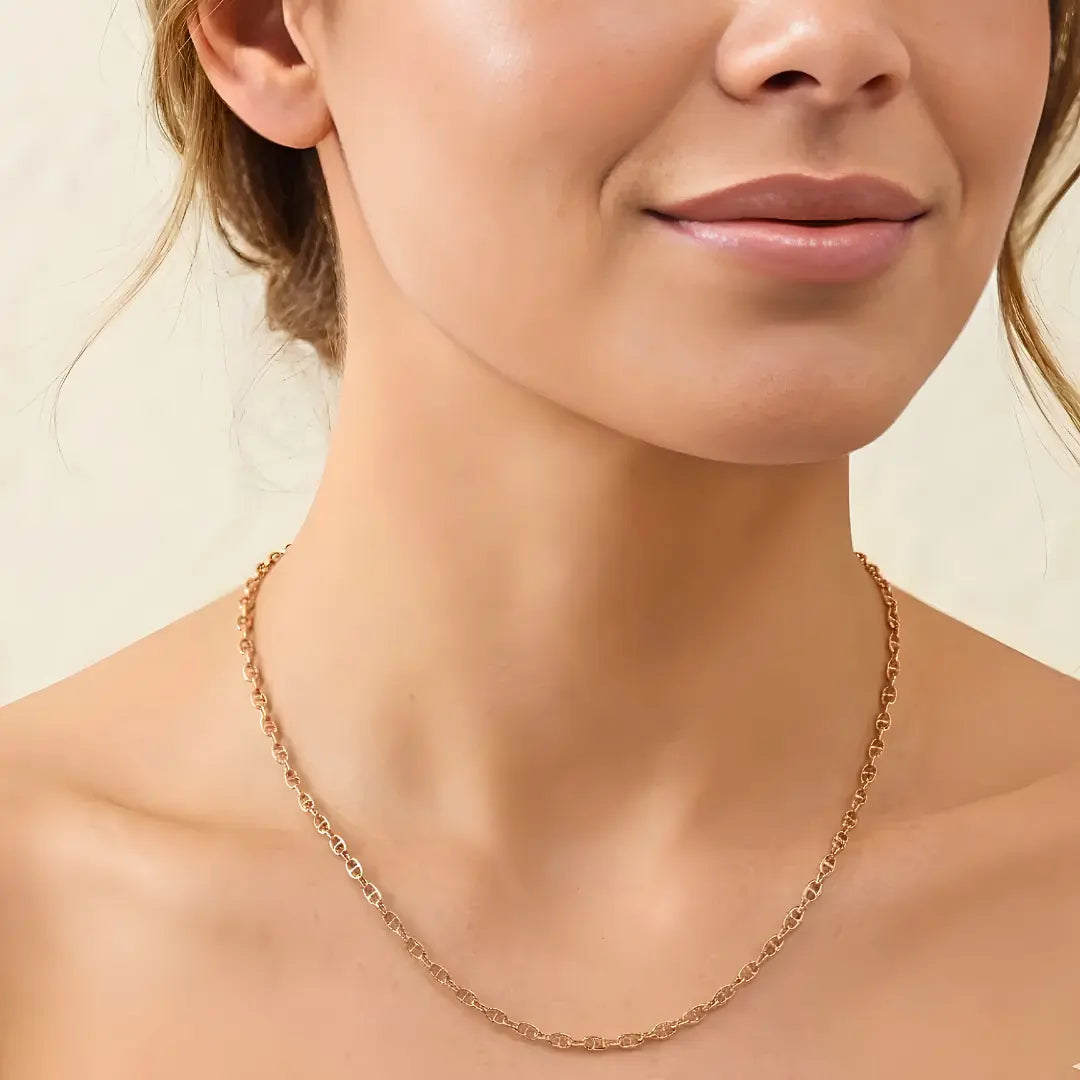 18K Gold Filled Mariner Chain Necklace - 58cm x 5mm