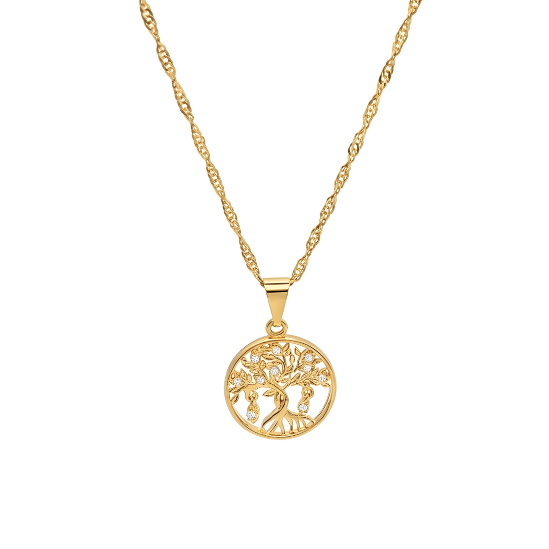 18K Gold Filled Money Tree Pendant Necklace