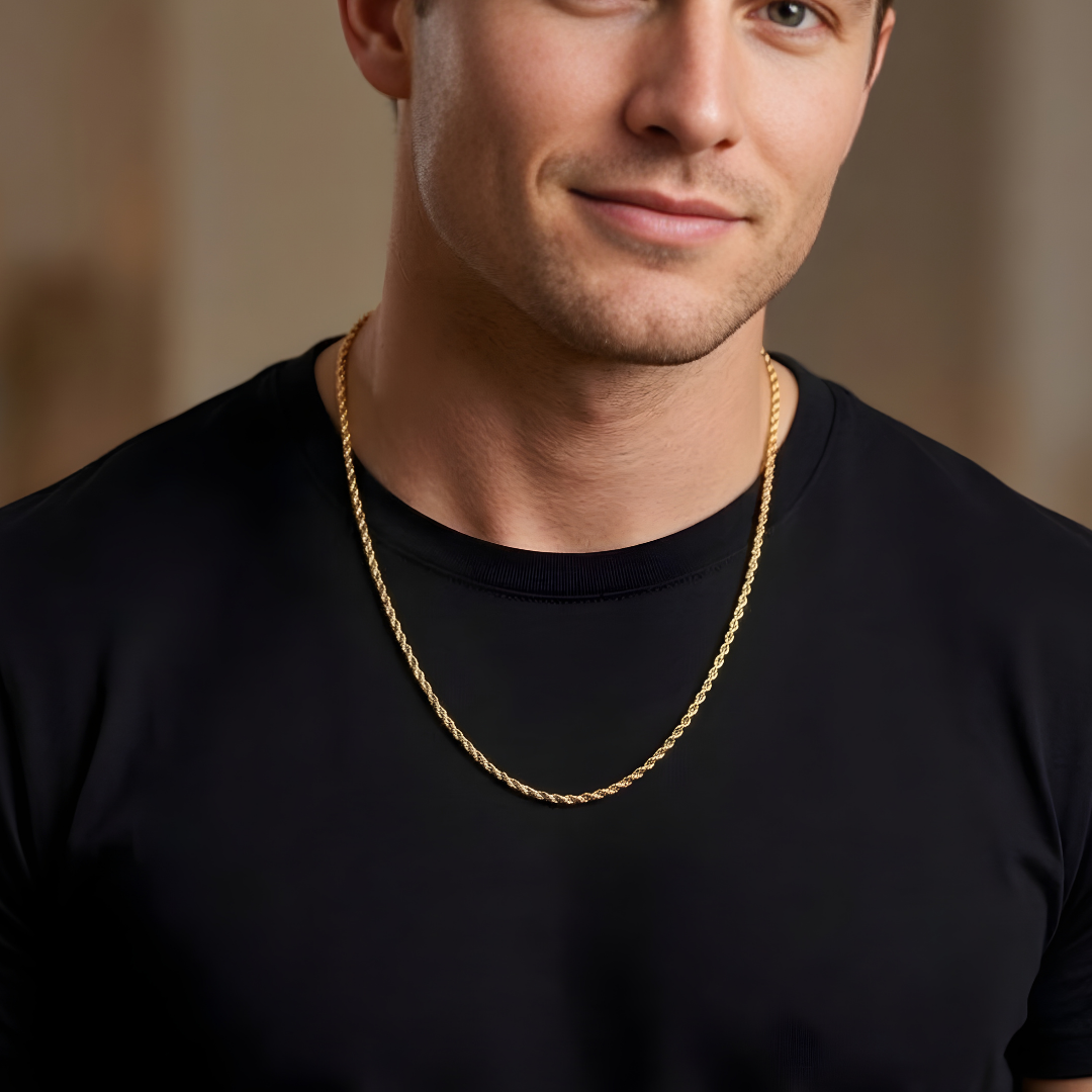 18K Gold Filled Rope Chain Necklace – 2mm 60cm
