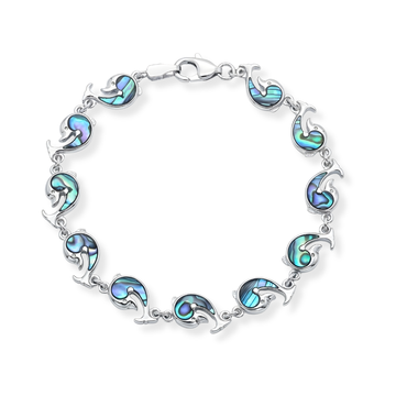 Silver Fish Paua Shell Bracelet – 19cm