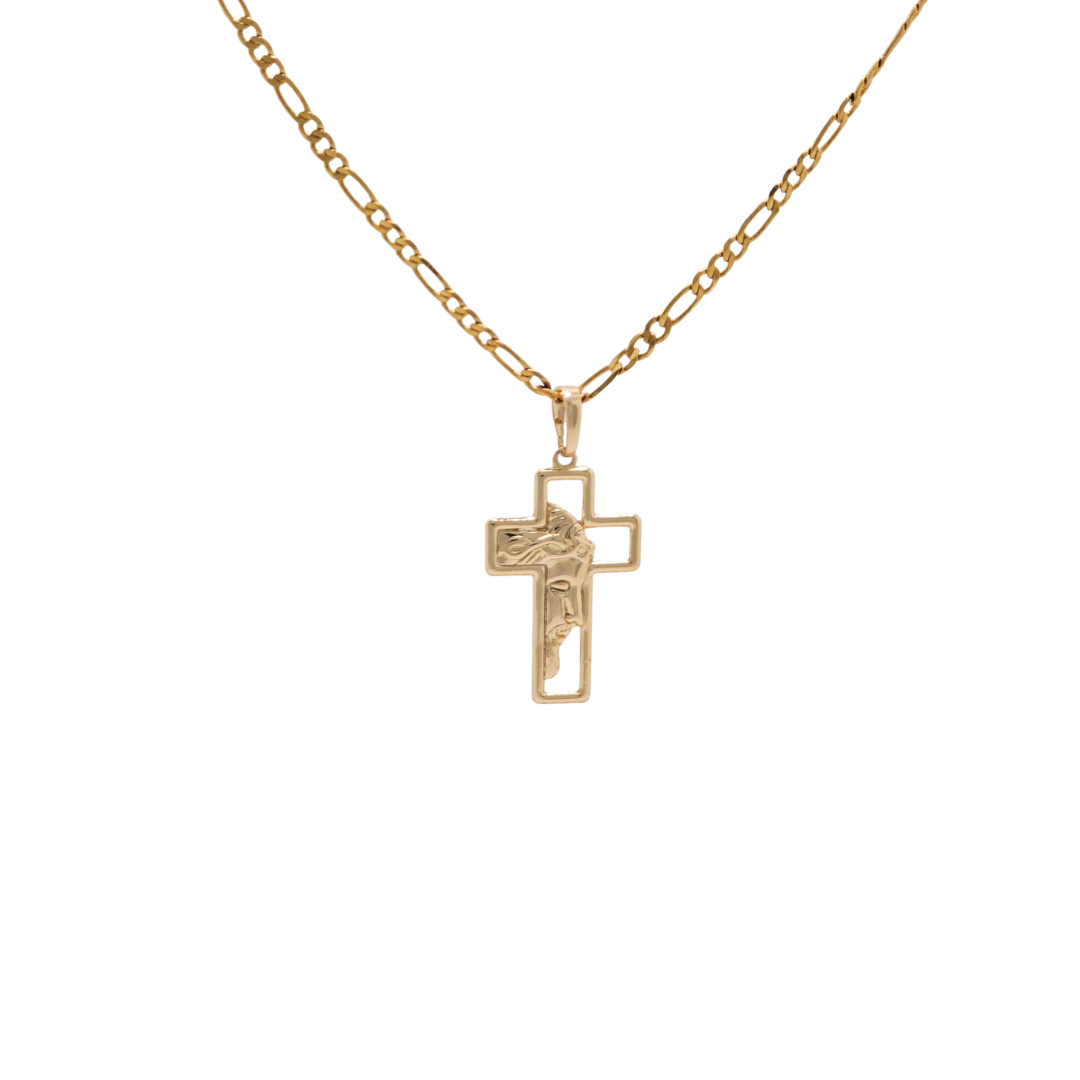 18K Gold Filled Jesus Half Face Pendant Necklace