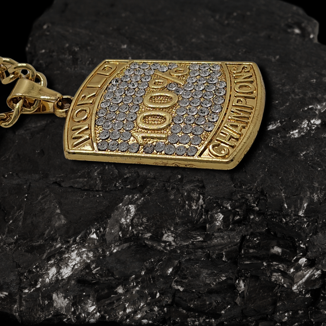 18K Gold Filled World 100% Champion Pendant Necklace