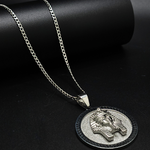 Load image into Gallery viewer, Silver Rhodium Plated Egyptian Pendant Necklace
