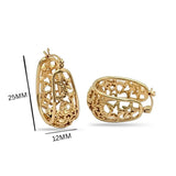 14K Gold Filled Hawaiian Cutout Star Oval Hoop Earrings | Tarnish Proof