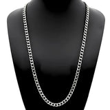 60CM x 4MM Stainless Steel Cuban Curb Chain Necklace – Unisex Tarnish-Proof Silver Chain