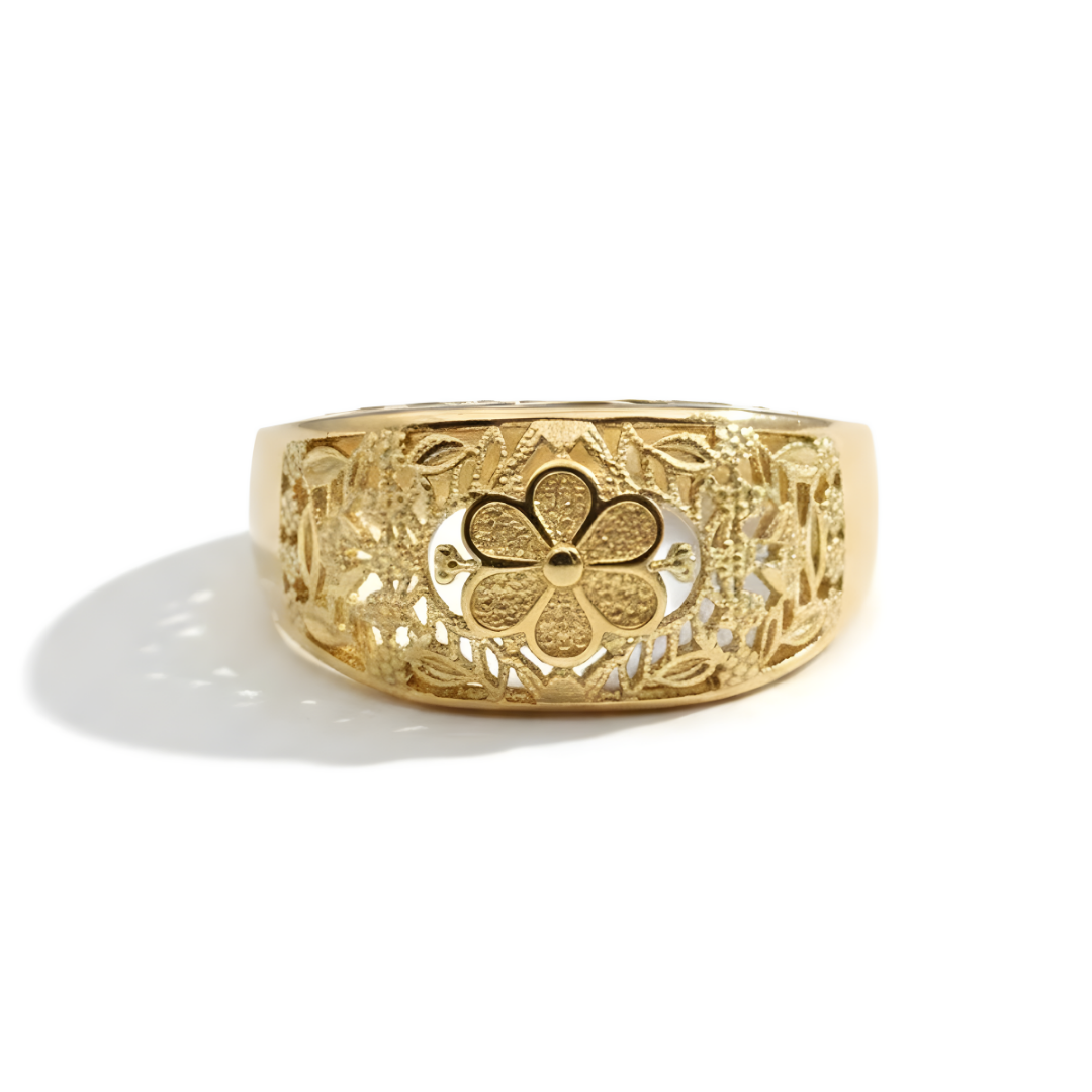 18K Gold Filled Tarnish Proof Filigree Ring