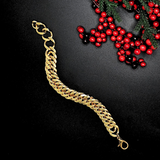 18K Gold Filled  Heavy Cuban Link Chain Bracelet - 23cm x 14mm