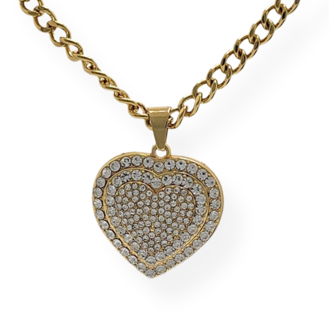 14K Gold Filled Tarnish Proof Heart Pendant with CZ