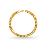 18K Gold Filled Classic Cuban Curb Link Bracelet – Flat-Bevel Gold Statement Bracelet for Men & Women