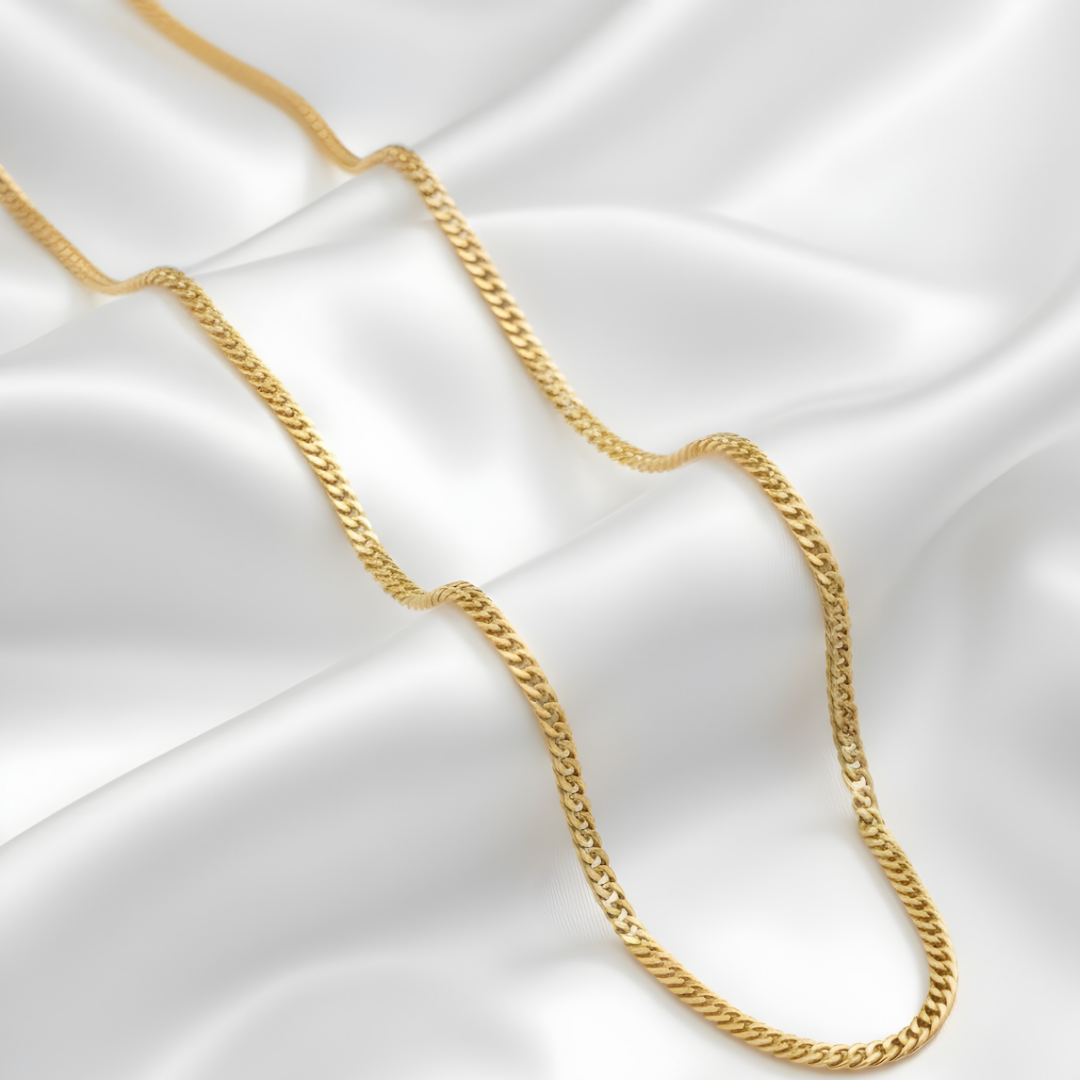 18K Gold Filled Curb Cuban Link Chain Necklace 50cm x 4mm
