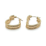 14K Gold Filled Hawaiian Wave Oval Hoop Earrings | Tarnish Proof