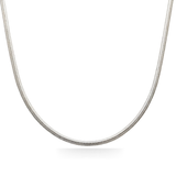 Silver Round Snake Chain Necklace (50cm x 4mm) – Flexible Liquid Silver Collar Necklace for Women & Men