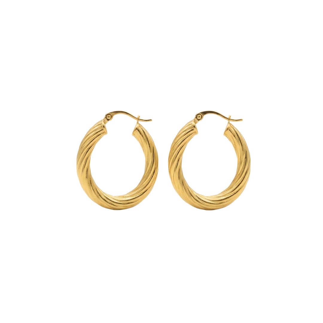18K Gold Filled Thick Hoop Earrings