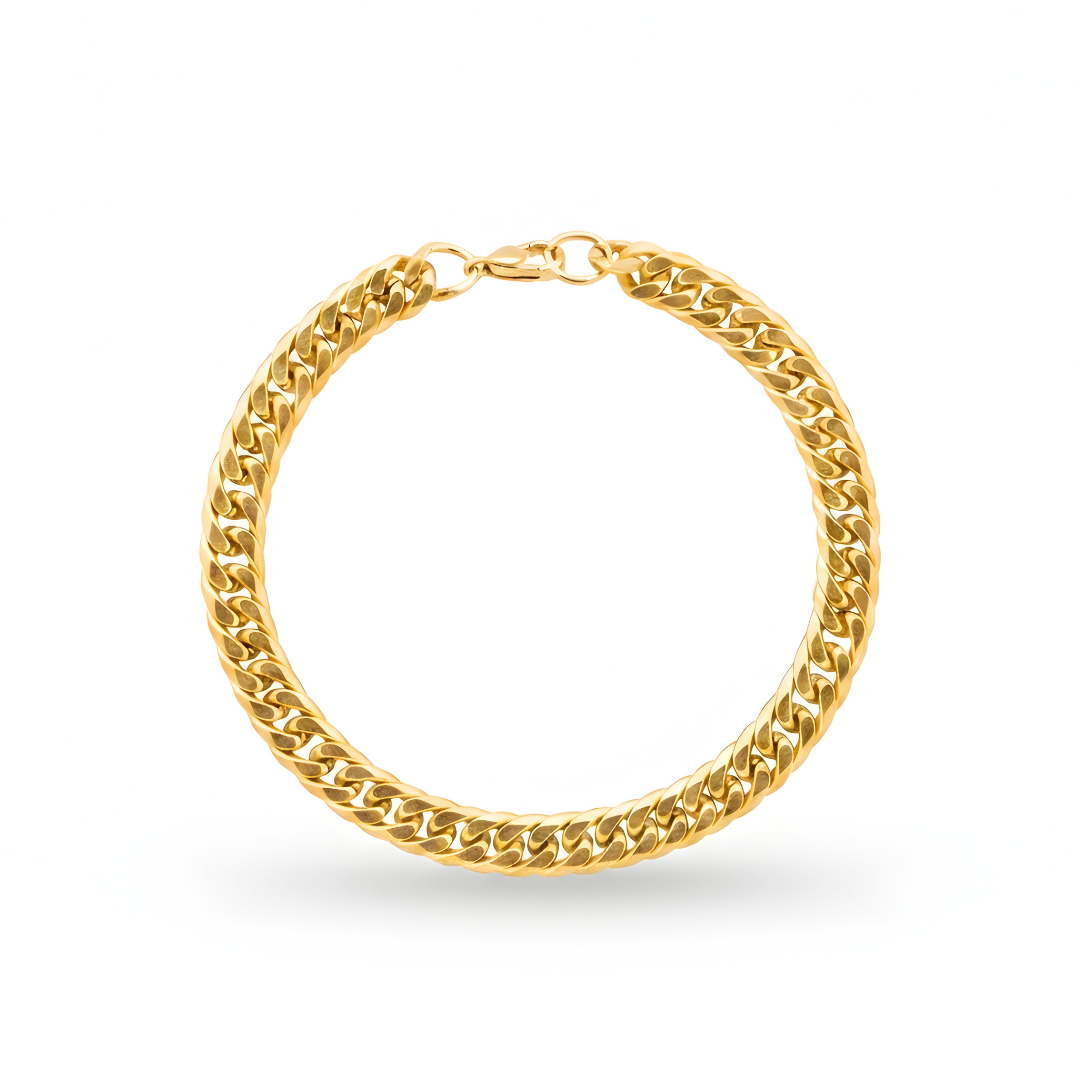18K Gold Filled Cuban Link Bracelet 22cm 10mm