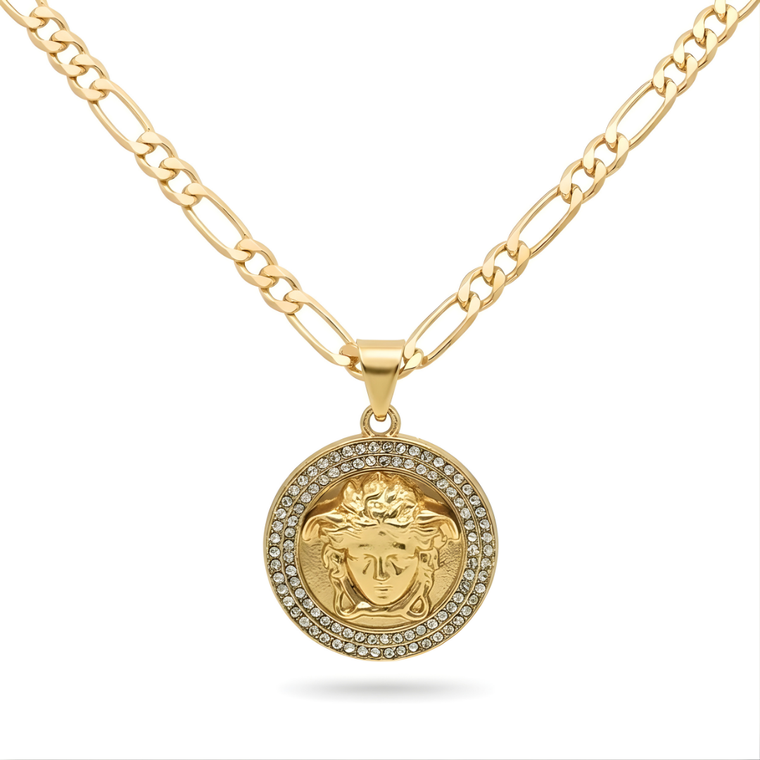 19K Gold Filled Trendy Pendant Necklace with Diamonds