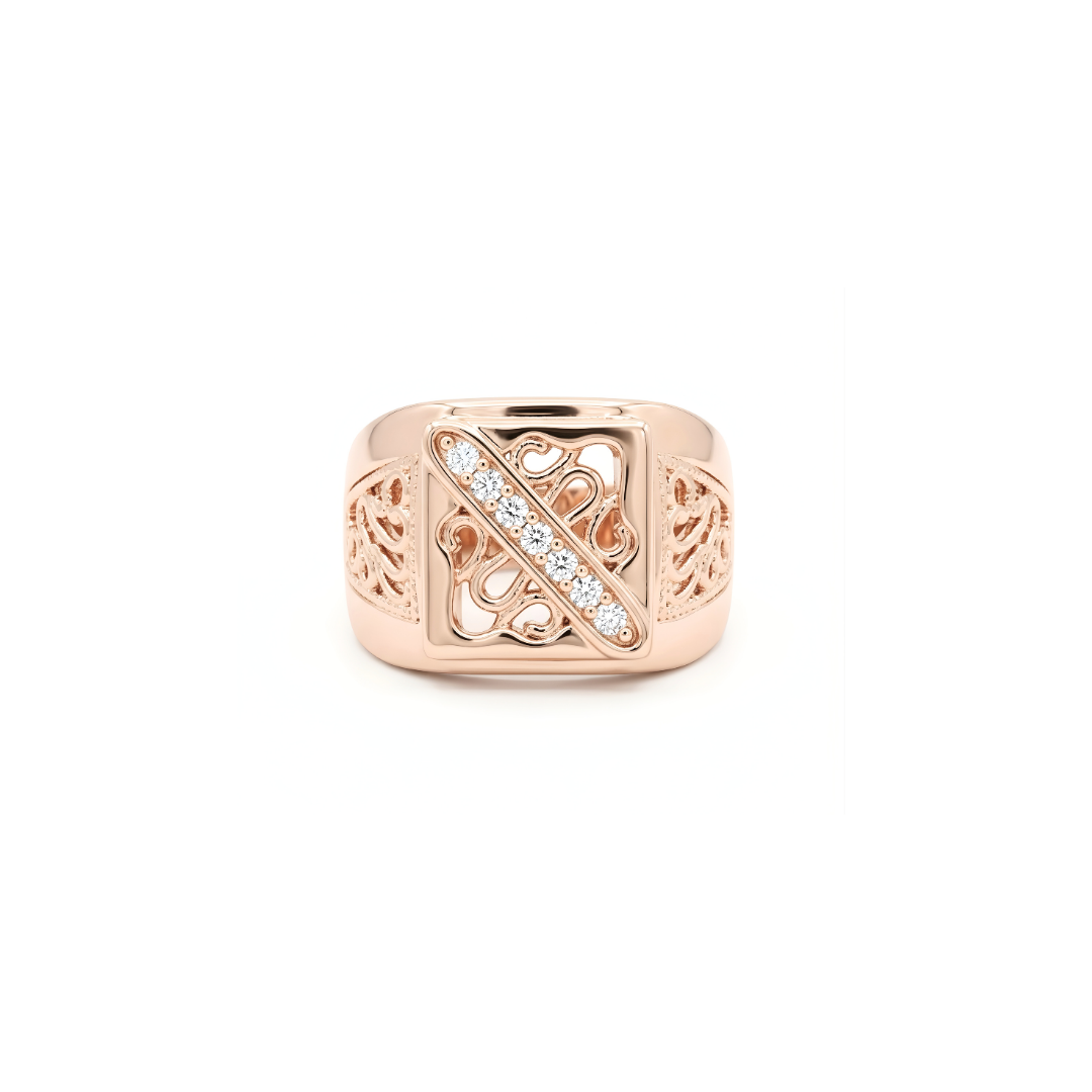 18K Rose Gold Filled Square Ring.