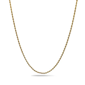 60cm x 2mm 18K Gold Filled Rope Chain Necklace – Waterproof & Tarnish Proof Unisex Jewelry