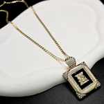 Load image into Gallery viewer, 14K Gold Filled Frame Pendant Necklace
