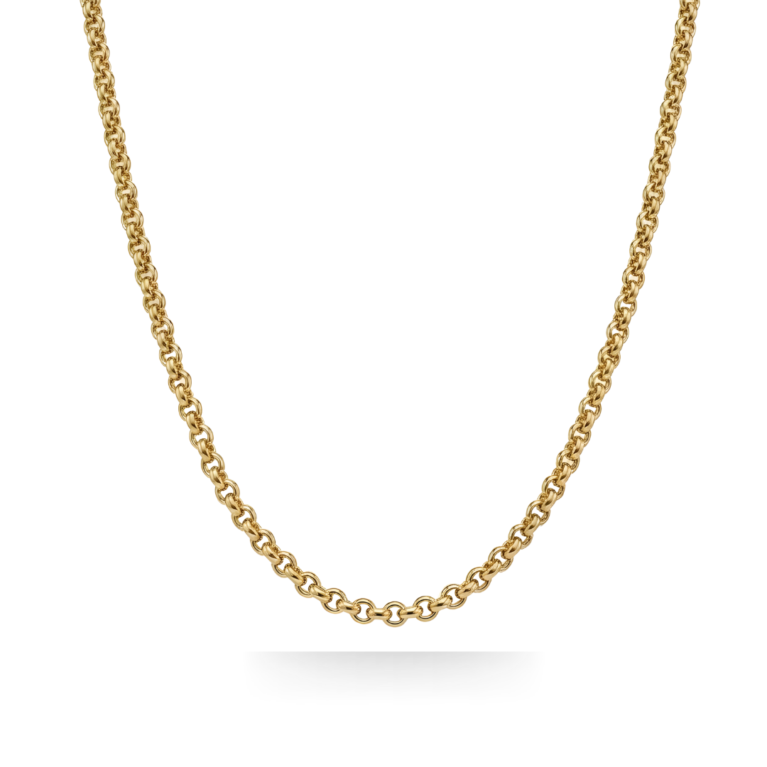 18K Gold Filled Belcher Chain Necklace – Classic Rolo Link Chain for Men & Women