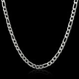 49CM x 7MM Silver Stainless Steel Figaro Chain  – Tarnish-Proof Necklace