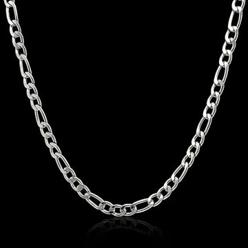 49CM x 7MM Silver Stainless Steel Figaro Chain  – Tarnish-Proof Necklace