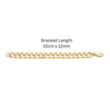 18K Gold Filled Cuban Link Chain Bracelet 20cm x 12mm