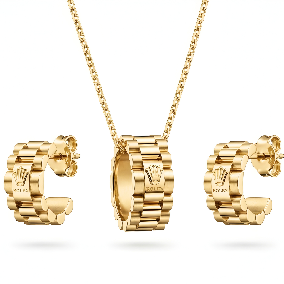 18k Gold Filled Women's Pendant & Earrings Set