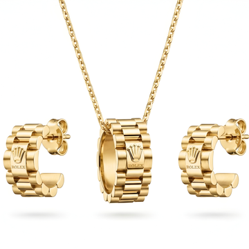 18k Gold Filled Women's Pendant & Earrings Set