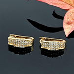 Load image into Gallery viewer, Reversible 18mm Cubic Zirconia Huggie Earrings – Tarnish-Proof Everyday Luxury