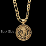 Load image into Gallery viewer, Gold Filled Tarnish Proof Sovereign Pendant with Black Stones &amp; CZ