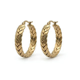 18K Gold Filled Hawaiian Braided Hoop Earrings – Tarnish Proof 30mm Gold Hoops