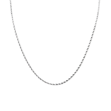 Silver Rhodium Plated Rope Chain 60cm x 3mm