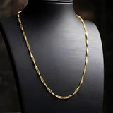 14K Gold Filled 62CM X 3MM Singapore Twist Chain Necklace – 62cm 3mm Diamond-Cut Flowing Wave Chain for Men & Women