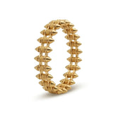 Geometric Spike Mesh Bracelet – 21cm 18mm Dual-Spike Link Punk Statement Cuff in Gold, Black & Silver for Men