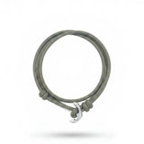 Adjustable Anchor Wrap Paracord Bracelet – 3-Wrap 3mm Braided Nautical Cord Bracelet with Metal Anchor Clasp for Men