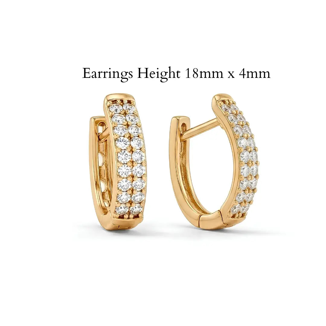 18K Gold Filled Diamond Huggie Earrings – 12mm Delicate Pavé Crystal Mini Hoop Earrings for Women