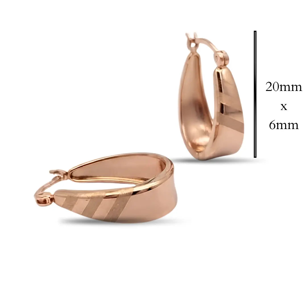 18K Gold Filled Huggie Hoop Earrings – 20mm x 6mm Polished Wide-Profile Hinged Everyday Huggies for Women