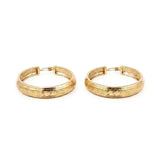 18K Gold Filled Greek Key Hoop Earrings – 30mm x 6mm Continuous Meander Geometric Wide Hoops for Women