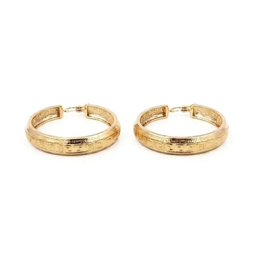 18K Gold Filled Greek Key Hoop Earrings – 30mm x 6mm Continuous Meander Geometric Wide Hoops for Women