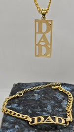 Load image into Gallery viewer, 18K Gold Filled Customized Tarnish Proof DAD necklace &amp; Bracelet
