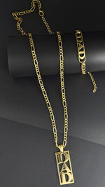 Load image into Gallery viewer, 18K Gold Filled Customized Tarnish Proof DAD necklace &amp; Bracelet
