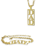 Load image into Gallery viewer, 18K Gold Filled Customized Tarnish Proof DAD necklace &amp; Bracelet
