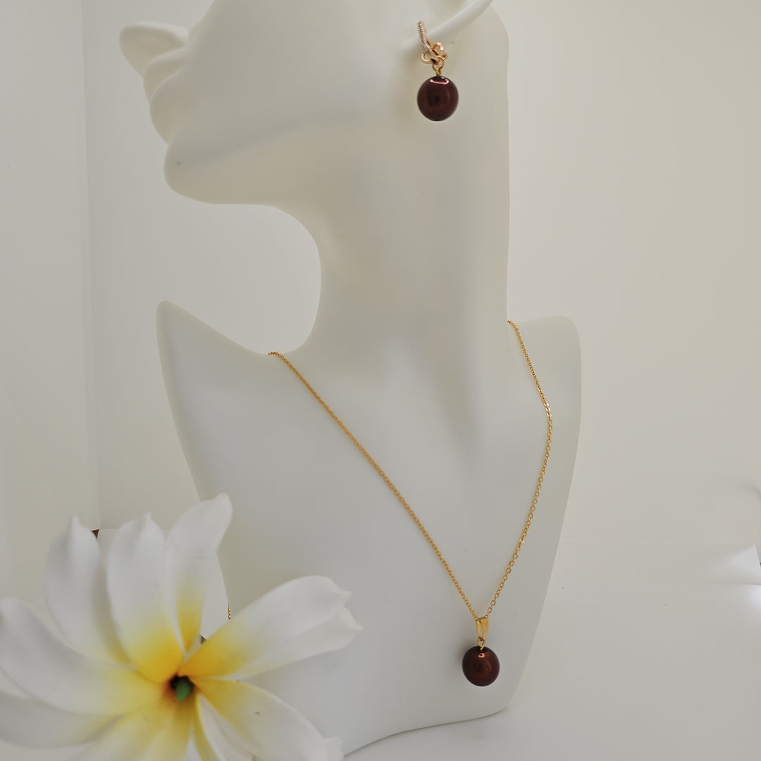 18K Gold Filled Hawaiian Pearl Set