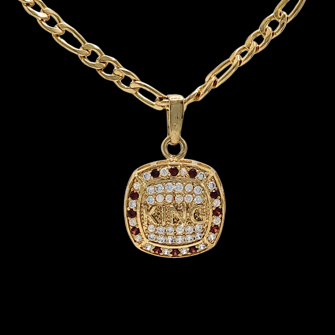 18K Gold Filled Customized King Pendant Necklace