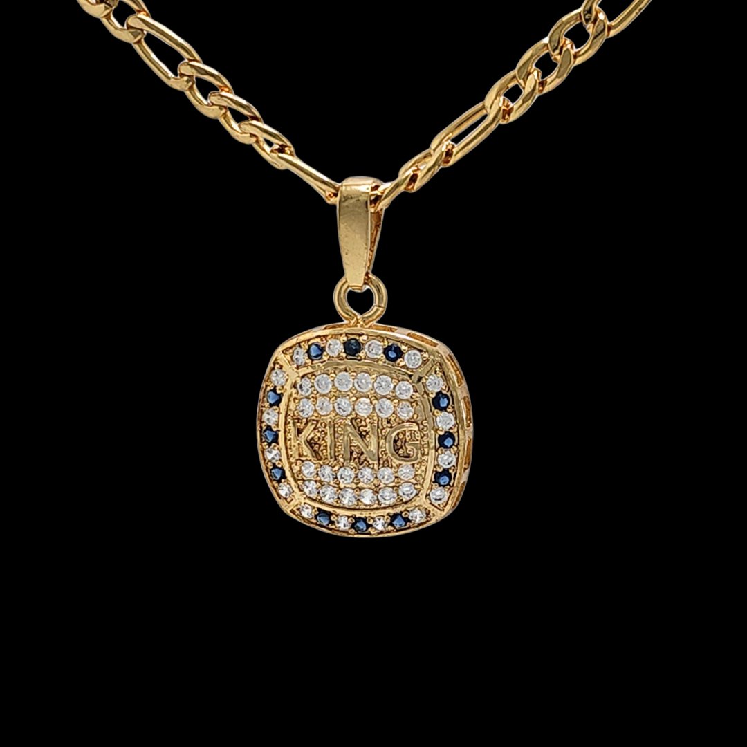 18K Gold Filled Customized King Pendant Necklace