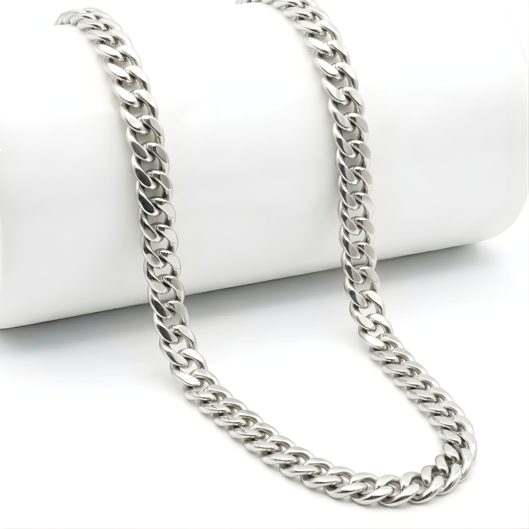 Silver Curb Cuban Link Chain 55cm x 6mm