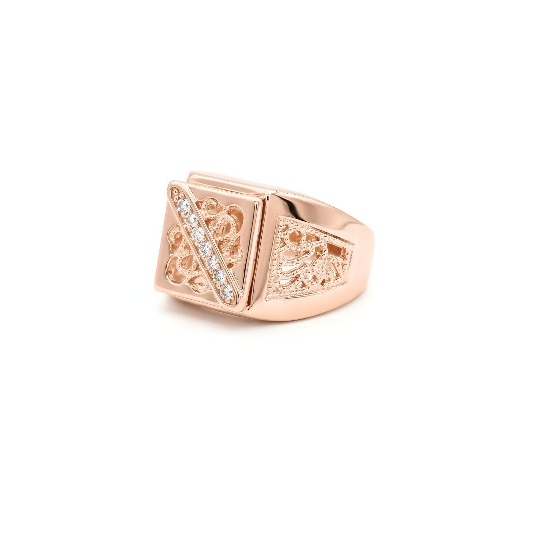 18K Rose Gold Filled Square Ring.
