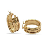 14K Gold Filled Hawaiian Chevron Wave Hoop Earrings | Tarnish Proof